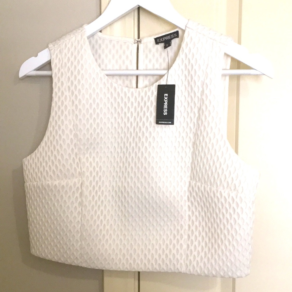 Ivory Medium Patterned Crop Top - Picture 2 of 3